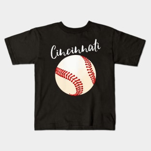 Cincinnati Baseball Women Black Kids T-Shirt